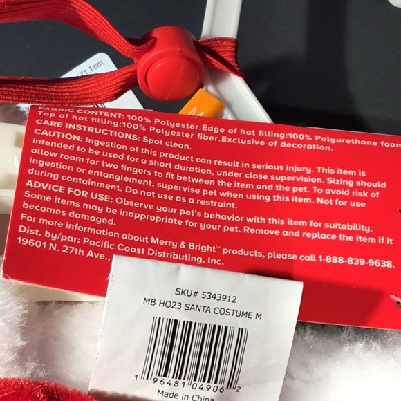 NWT Santa Pet Christmas Costume size Medium - Picture 8 of 16